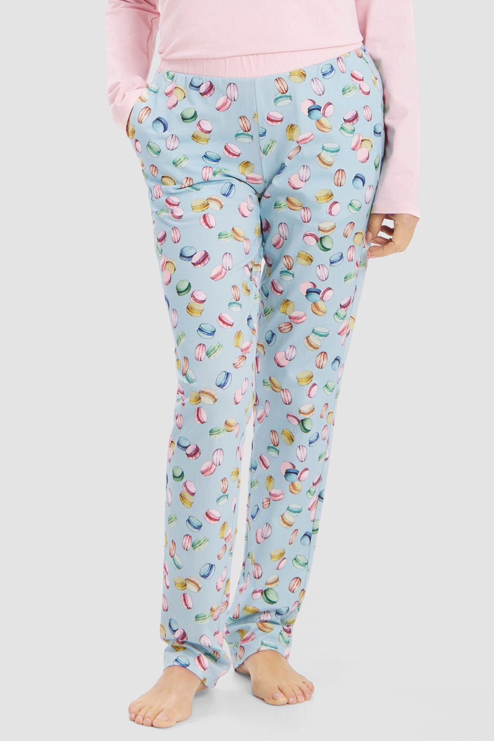 r-sch-be-happy-pyjamahose-lang-t-rkis-macaron-druck image 1