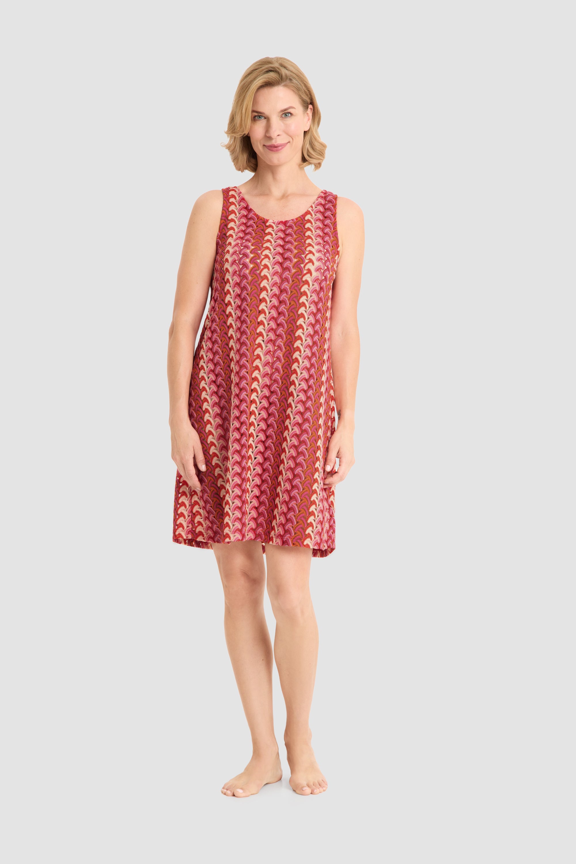 r-sch-be-happy-strandkleid-kurz-strick-zackenmuster-pink image 1