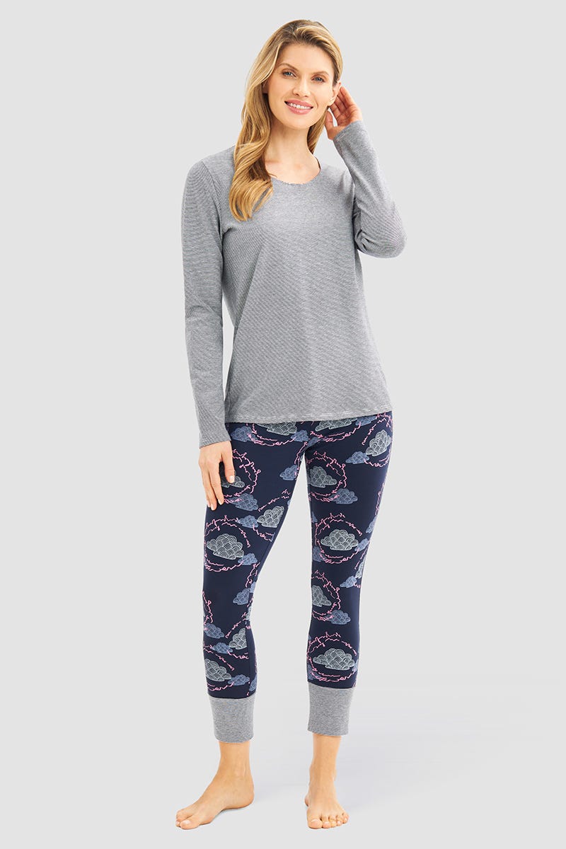 r-sch-be-happy-7-8-hose-pyjamahose-blau-wolken image 4