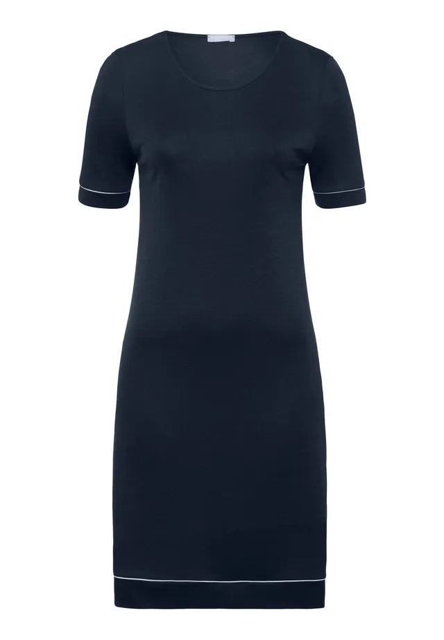 hanro-natural-comfort-nachthemd-90cm-navy-tencel image 1