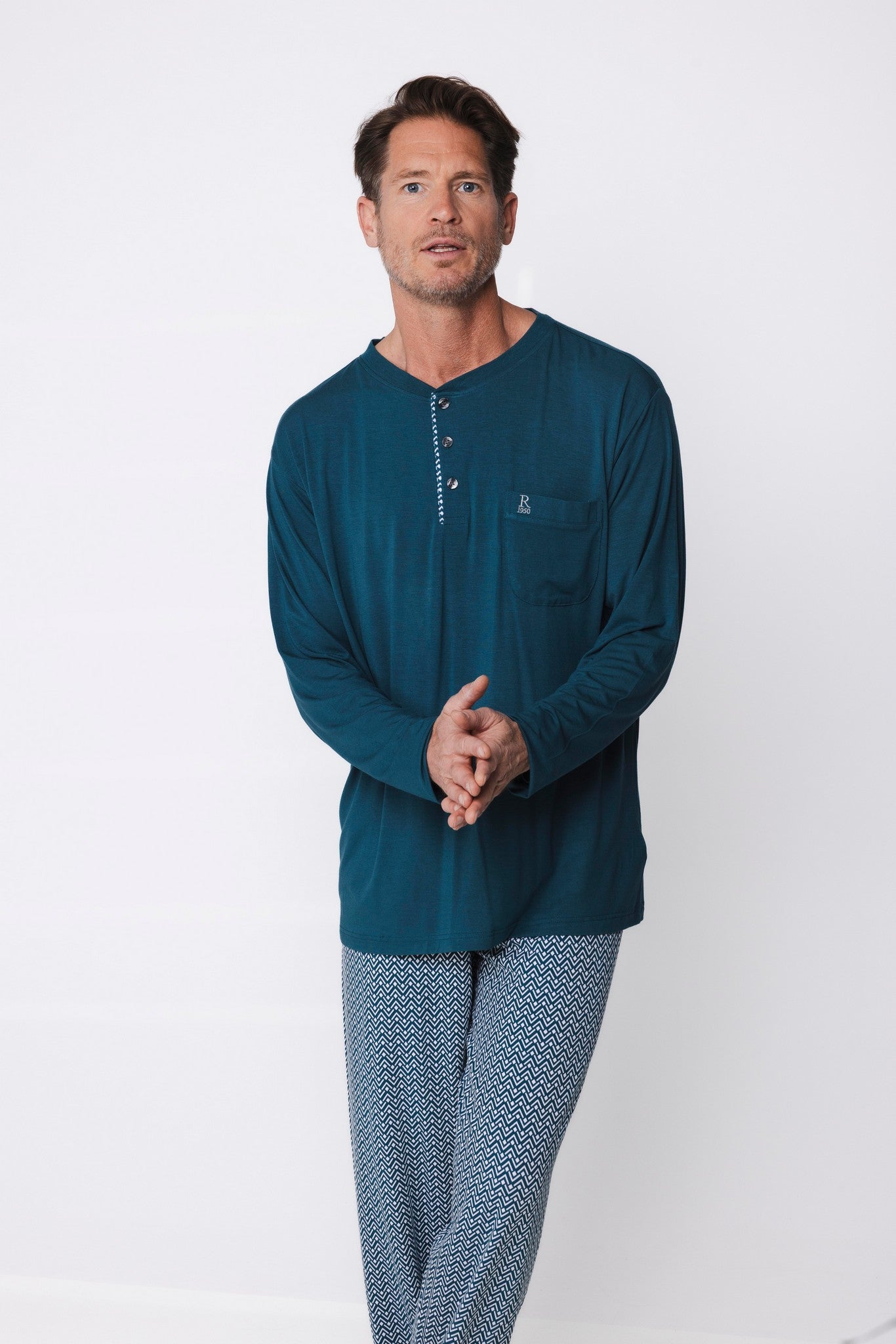 robson-pyjama-petrol-bambus-knopfleiste-herren image 6