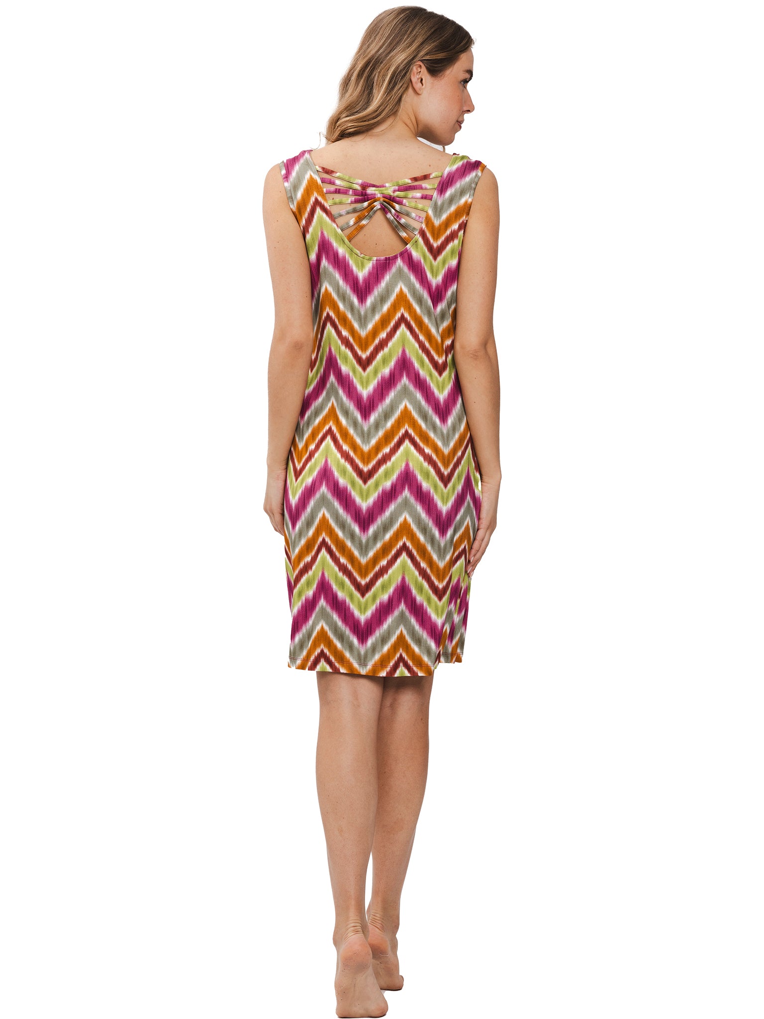 pastunette-watercolor-chevron-strandkleid-multi-rmellos-viskose image 3