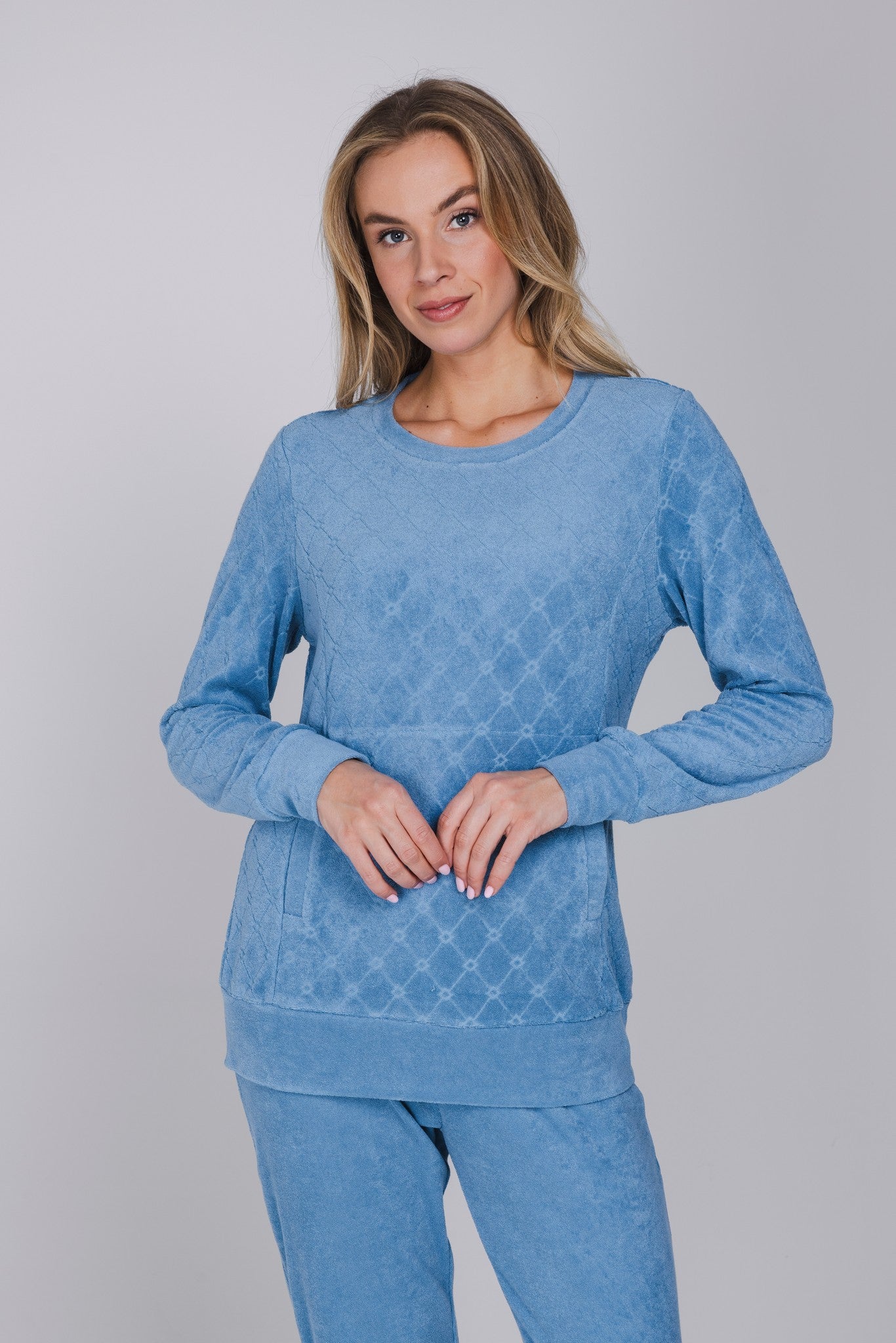 pastunette-blue-cottage-pyjama-jacquard-hellblau-damen image 6