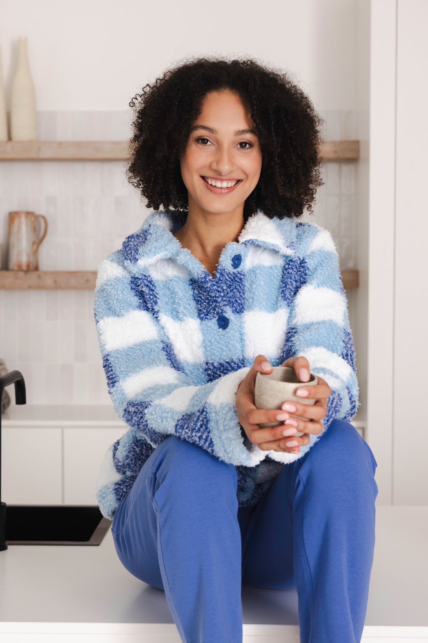 pastunette-rebelle-frozen-sky-hausanzug-blau-kariert-fleece image 6