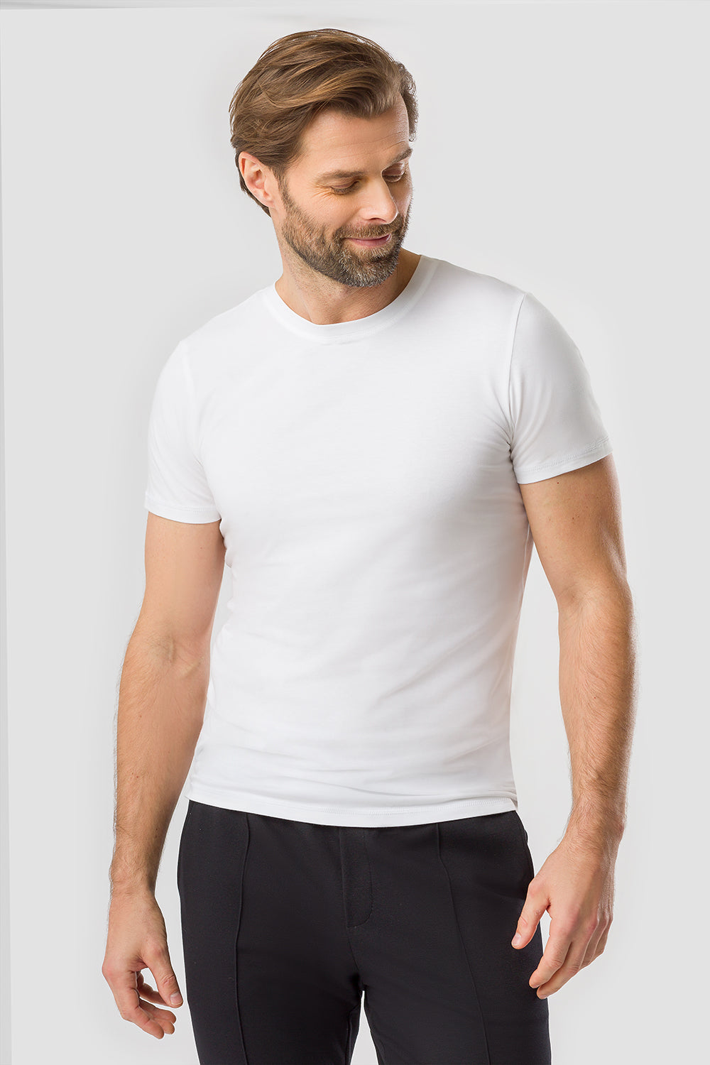r-sch-be-happy-herren-shirt-kurz-t-shirt-wei-rundhals image 1