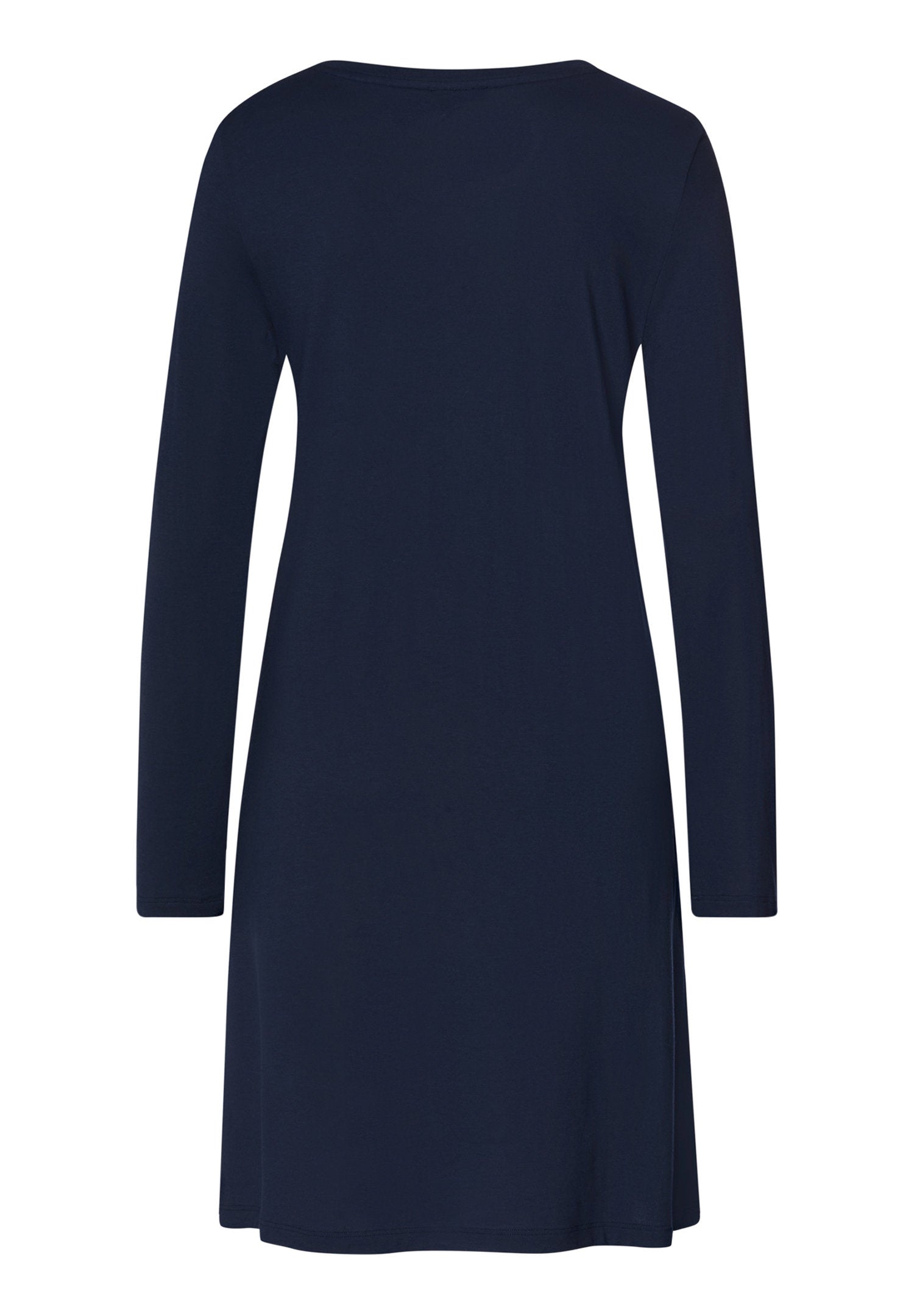 hanro-sleep-lounge-nachthemd-95cm-langarm-deep-navy-baumwolle image 3