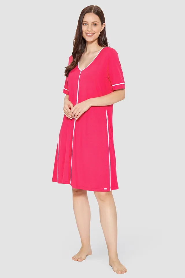 r-sch-be-happy-strandkleid-knielang-pink-v-ausschnitt image 1