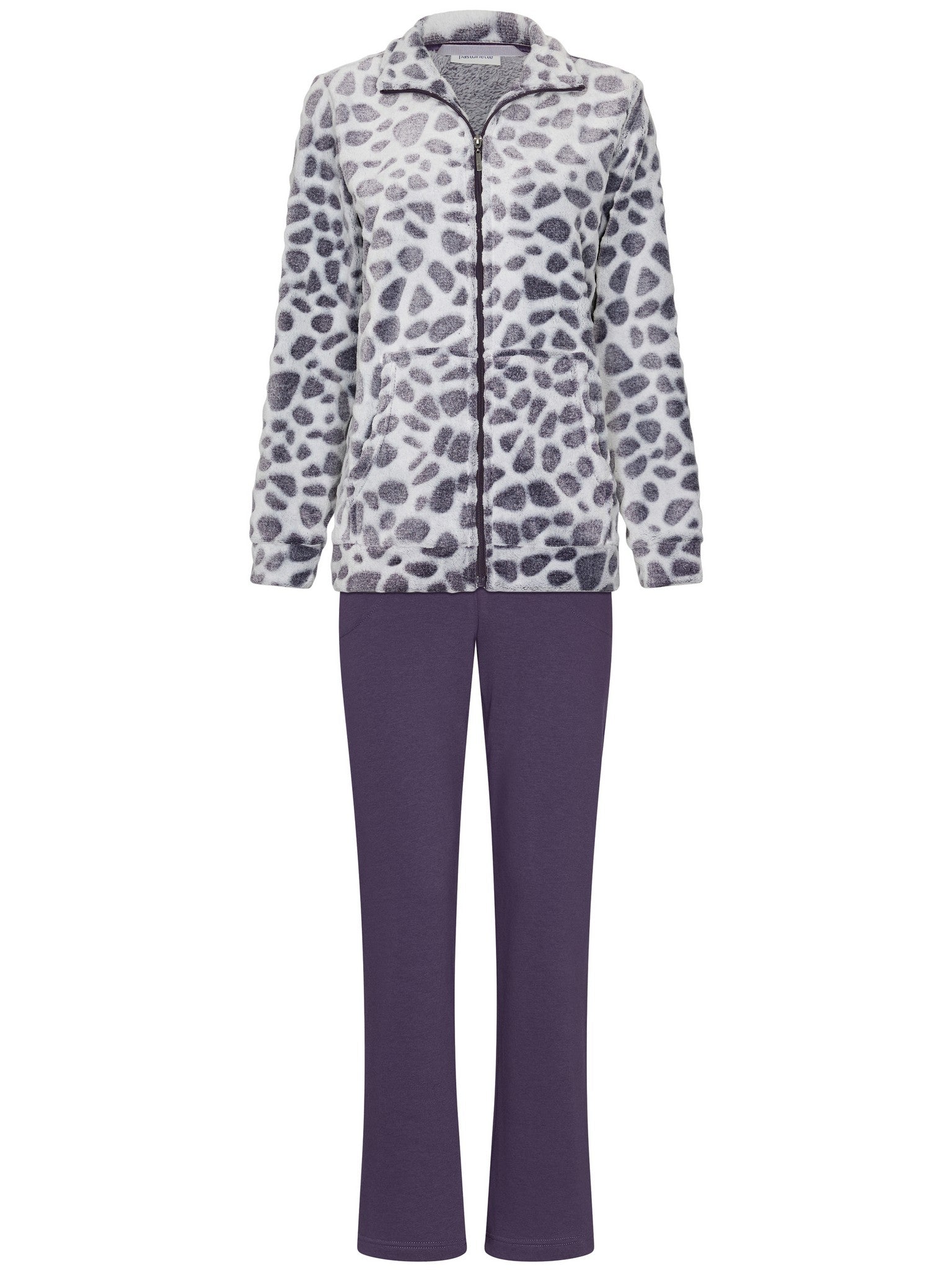 pastunette-purple-pebbles-hausanzug-lila-teddy-fleece-set image 1