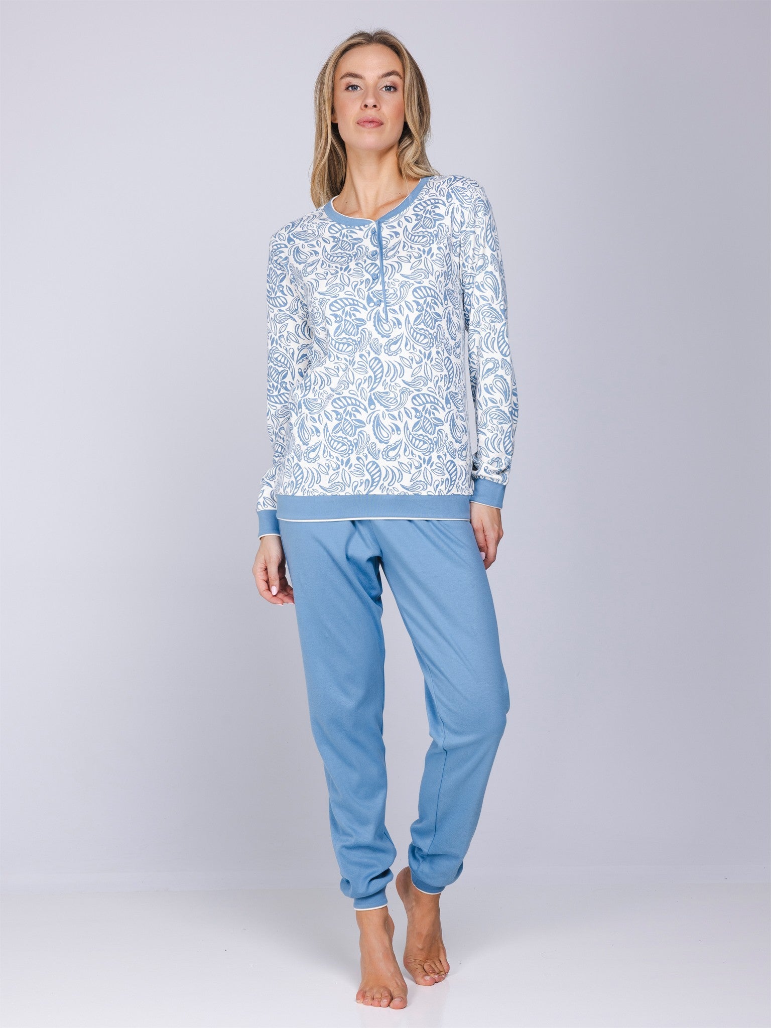 pastunette-soft-paisley-pyjama-blau-baumwolle image 3