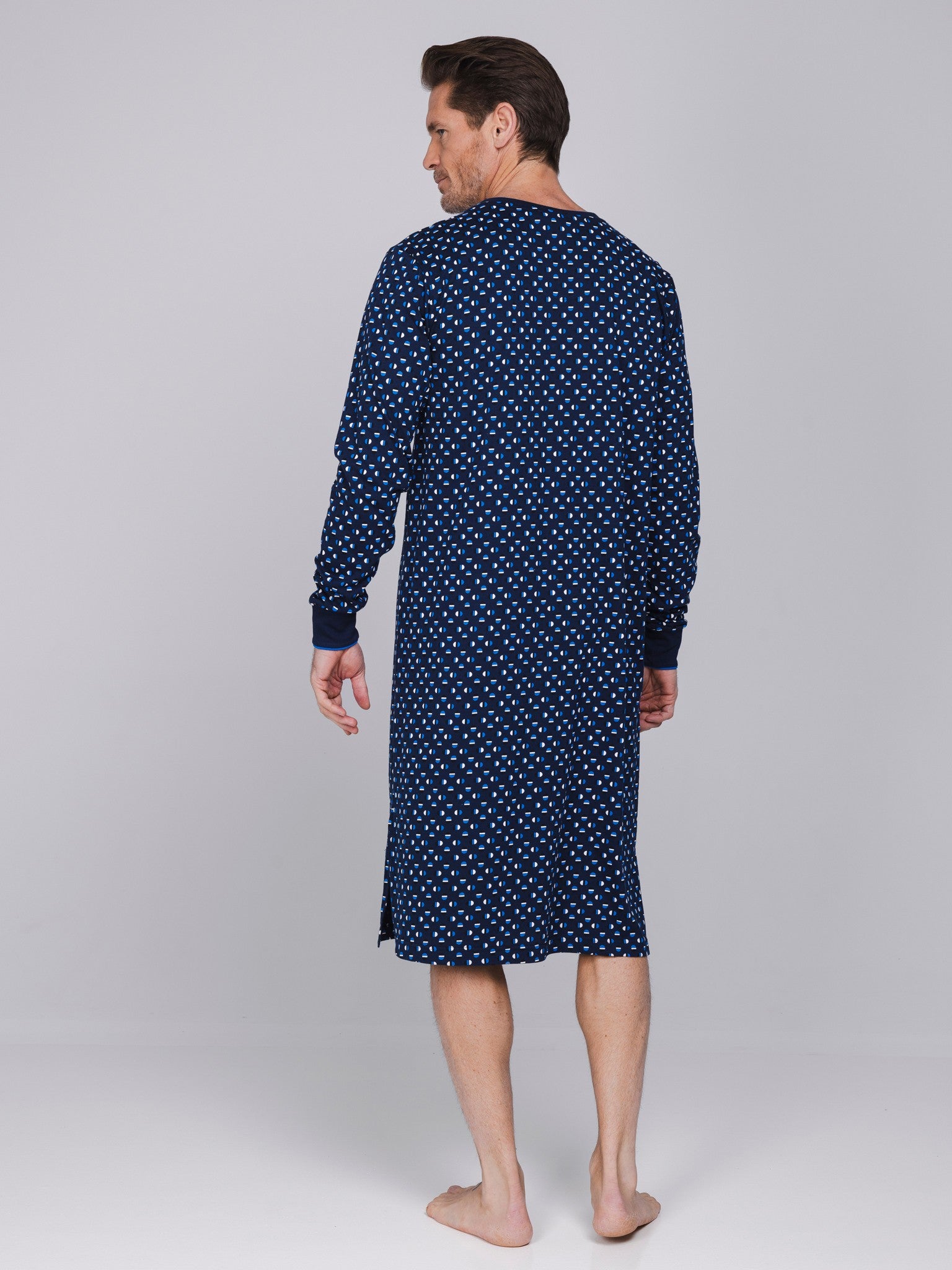 pastunette-blue-draft-herren-nachthemd-blau-baumwolle image 3