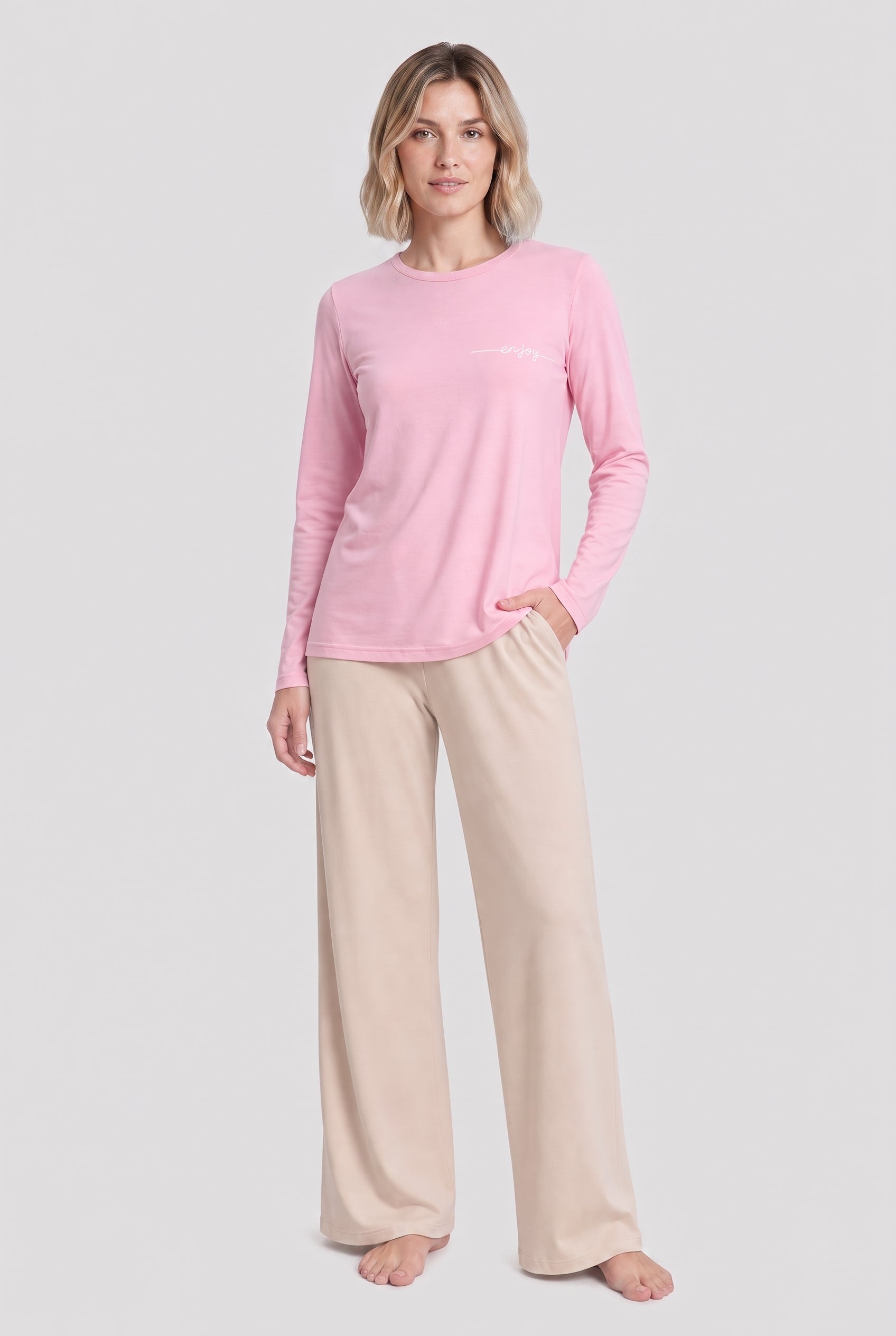 r-sch-be-happy-loungehose-lang-beige-sweatware image 4