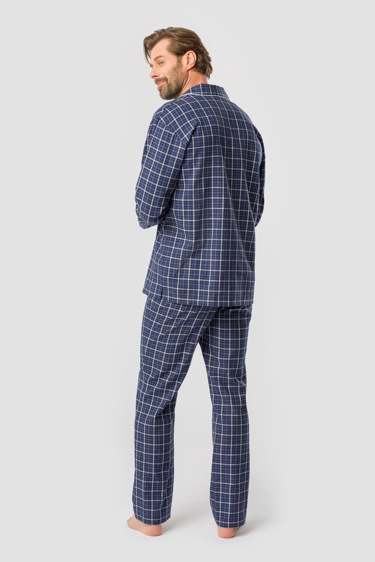 r-sch-be-happy-herren-pyjama-lang-blau-karo-web image 3
