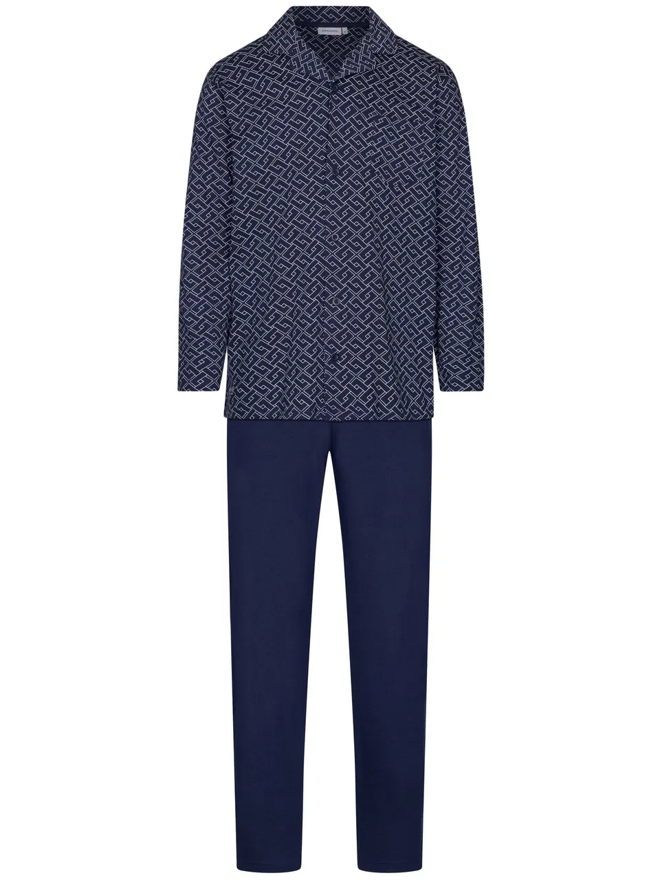 pastunette-linear-pyjama-dunkelblau-bio-baumwolle image 1