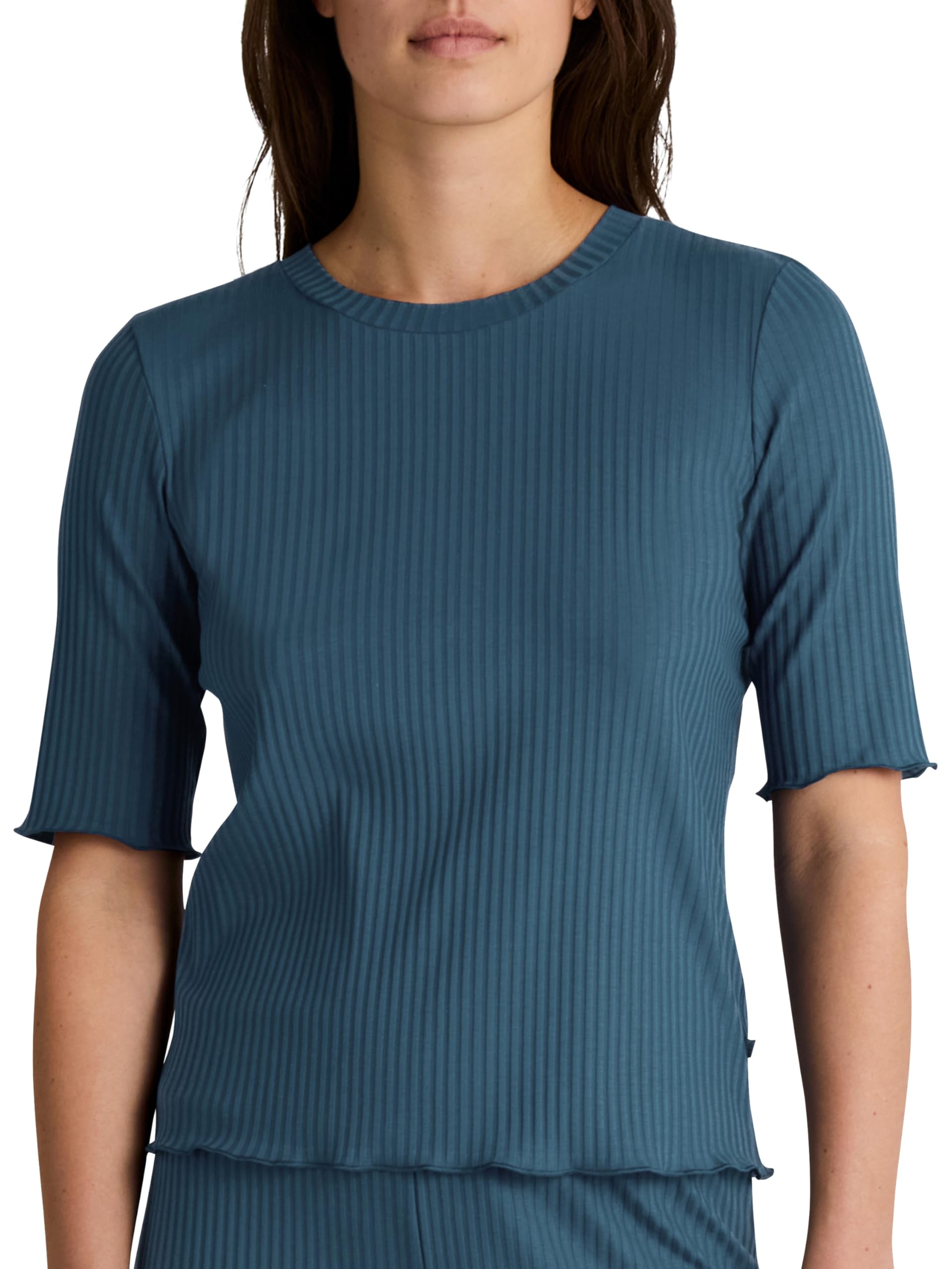 calida-favourites-lounge-t-shirt-damen-baumwoll-ripp-figurnah-basic image 1
