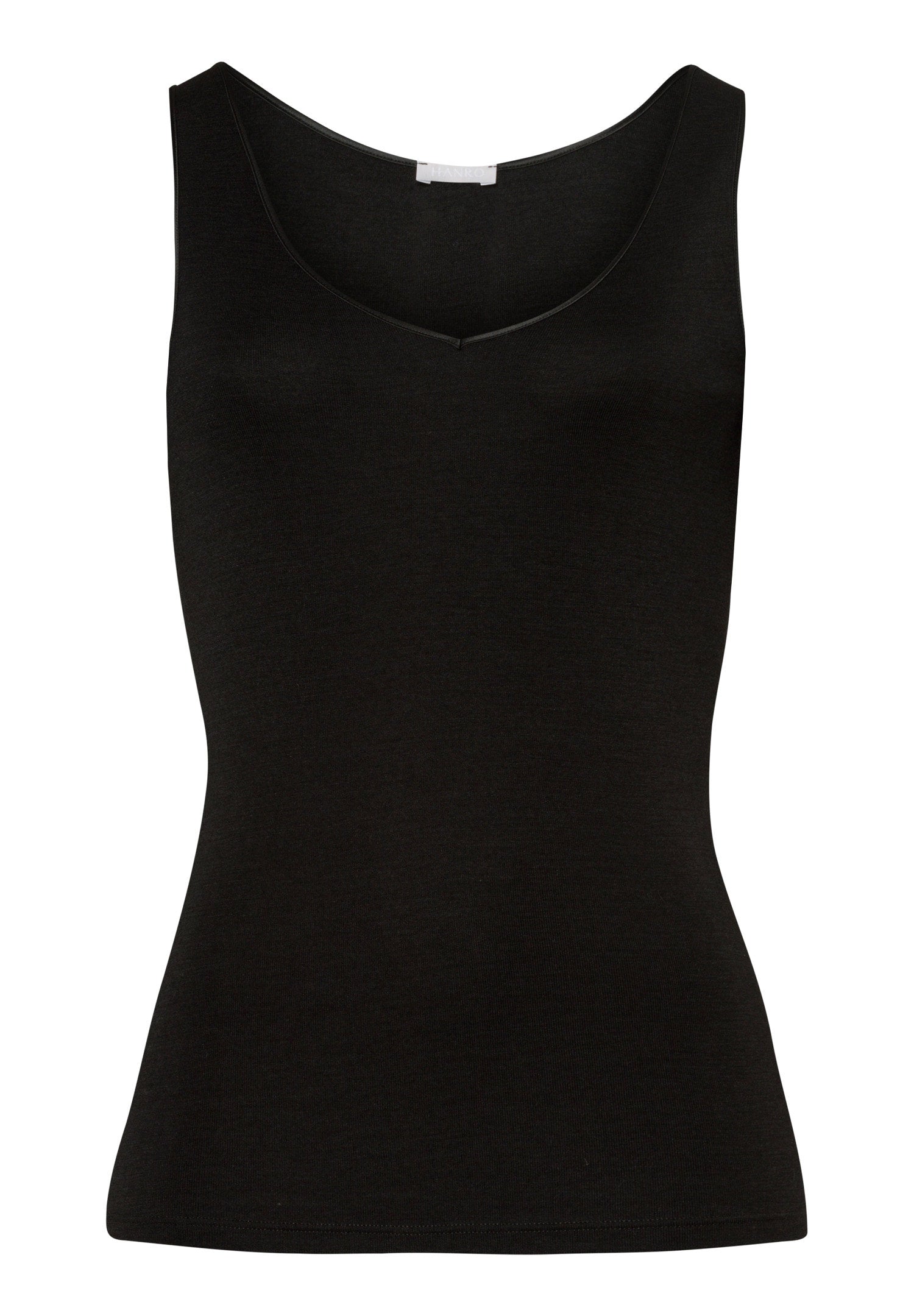 hanro-woolen-silk-tank-top-schwarz-wolle-seide-nahtlos image 1