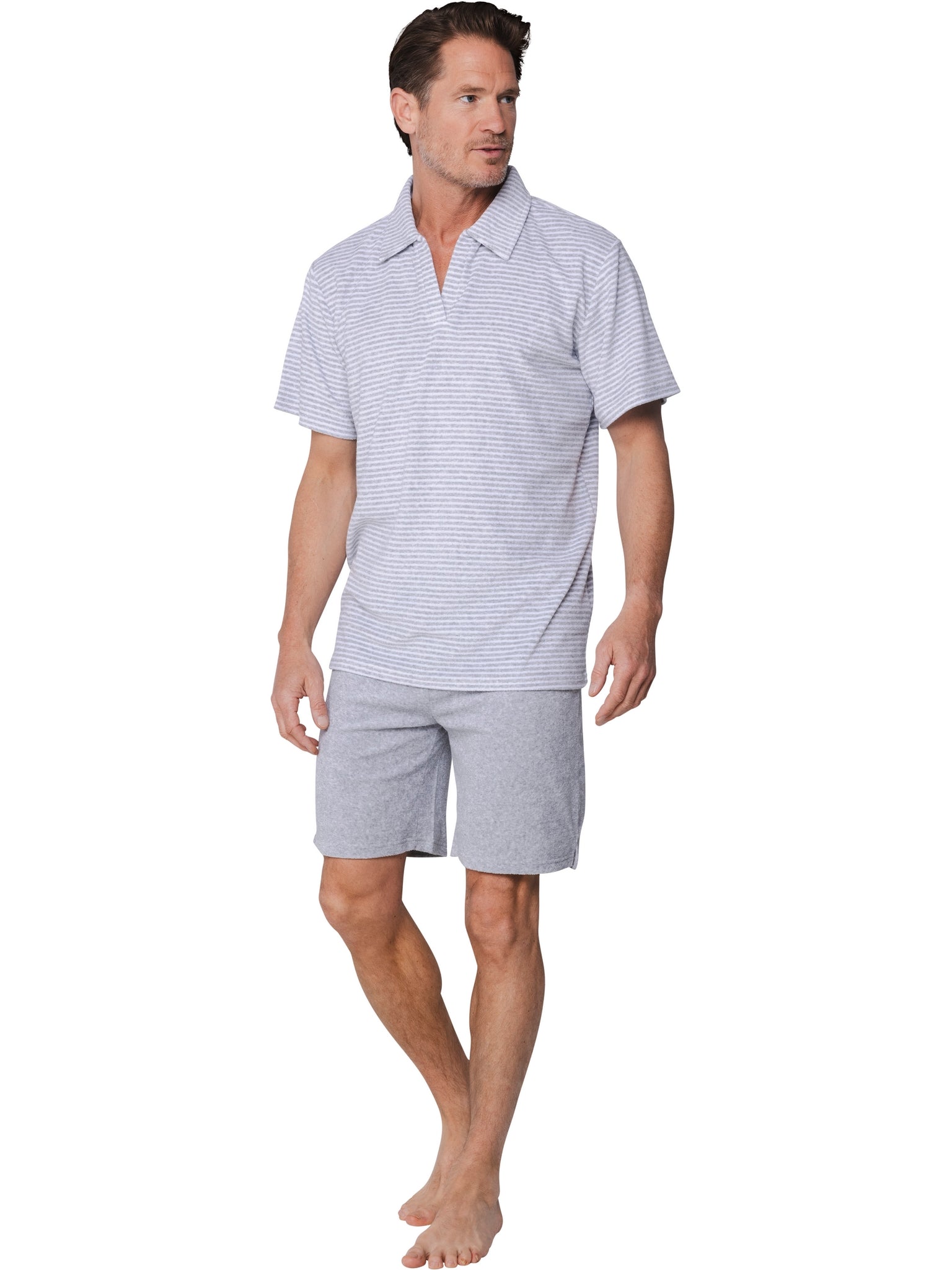 pastunette-gray-melee-shortama-grau-kurzpyjama-baumwolle image 3