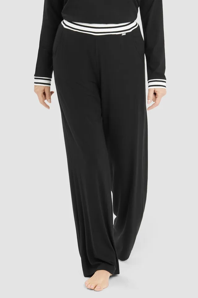 r-sch-be-happy-pyjamahose-lang-ringelbund-schwarz-jersey image 1