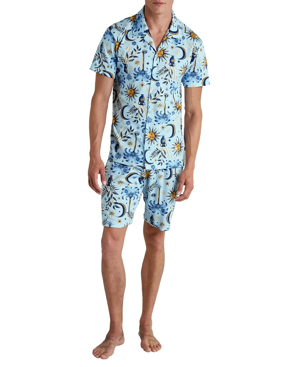 calida-relax-essentials-herren-kurz-pyjama-baumwolle-durchgekn-pft image 1