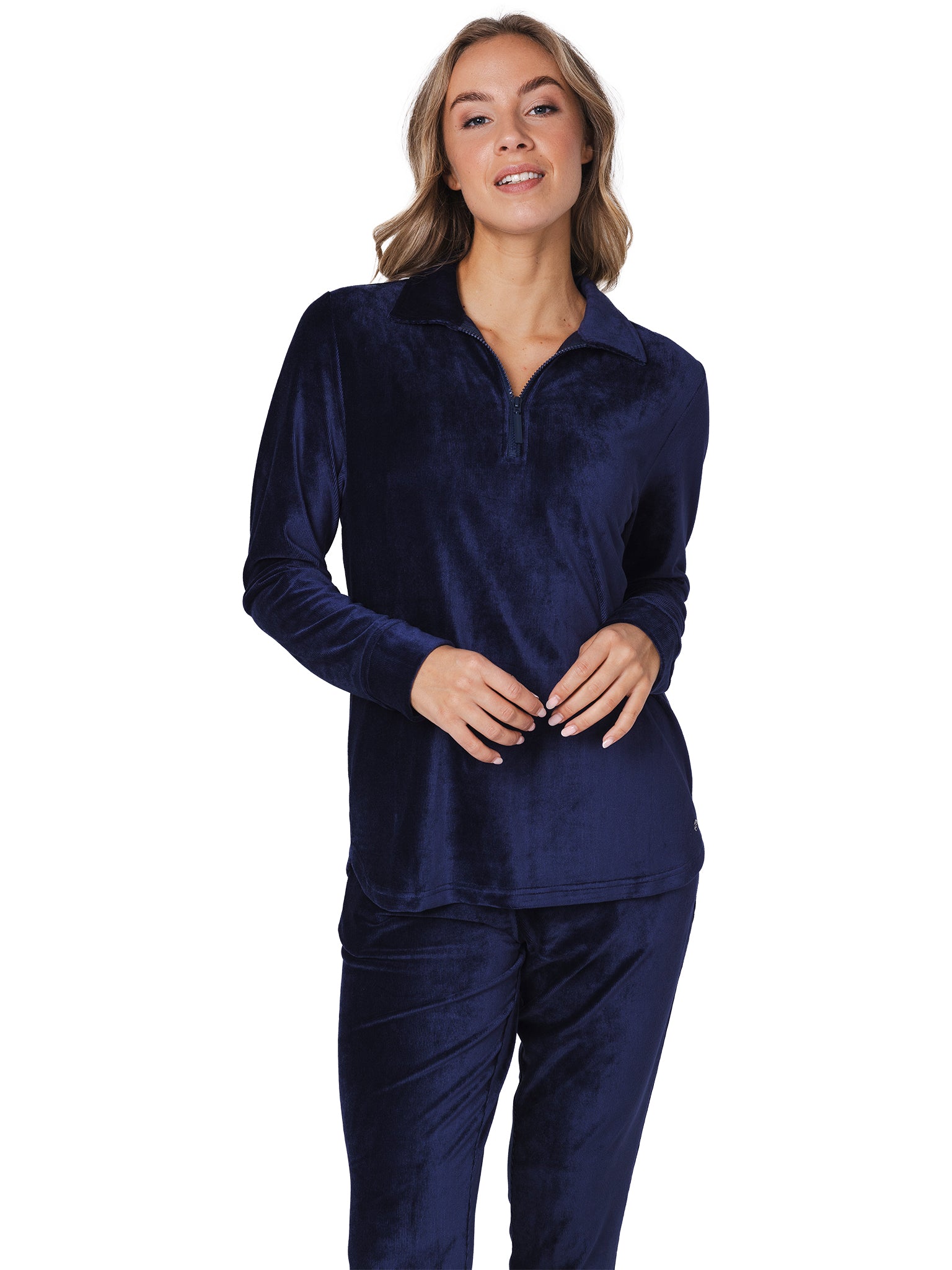 pastunette-premium-midnight-hausanzug-dunkelblau-velours image 5