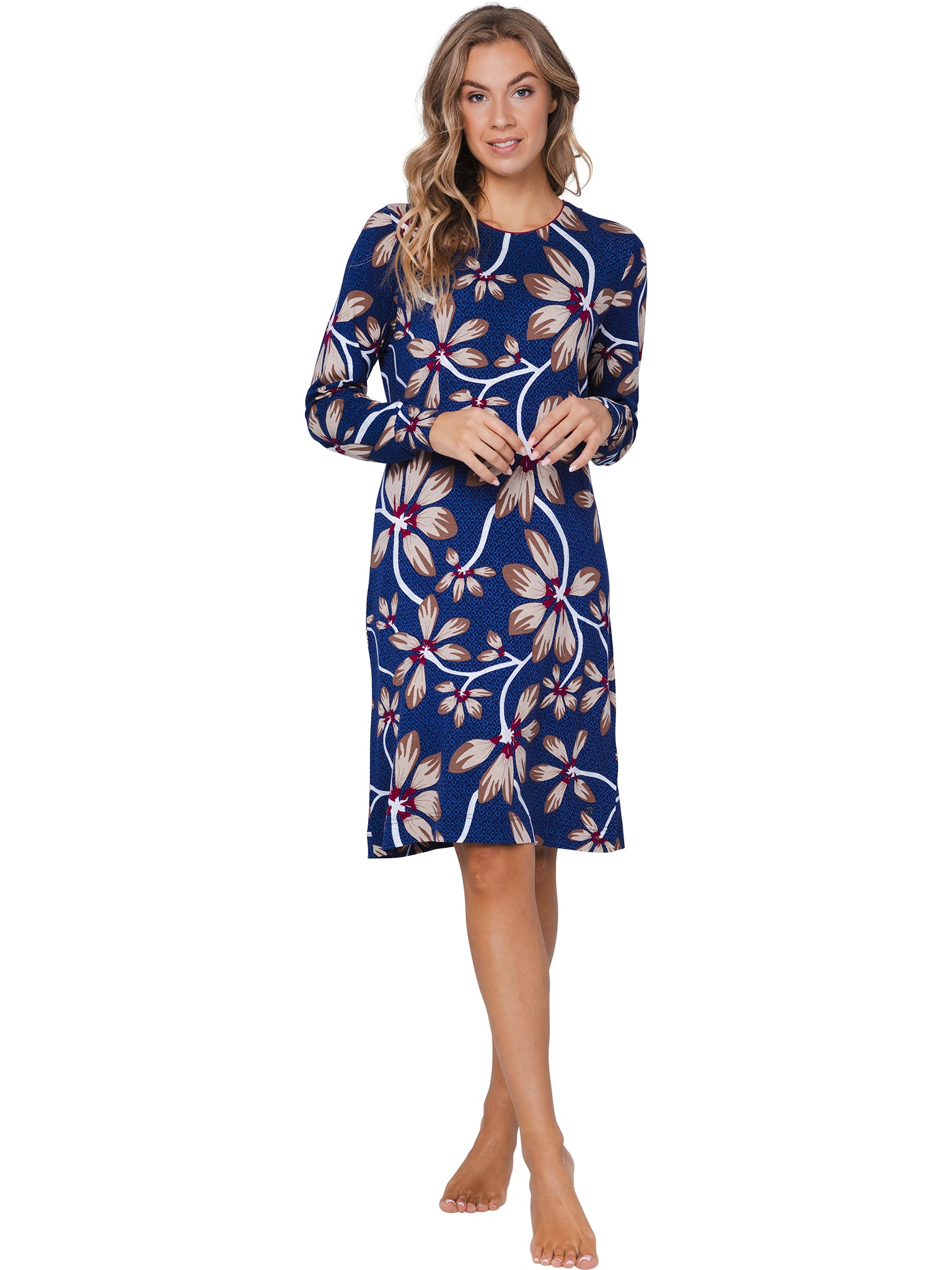 pastunette-premium-midnight-bloom-nachthemd-viskose-blau image 2