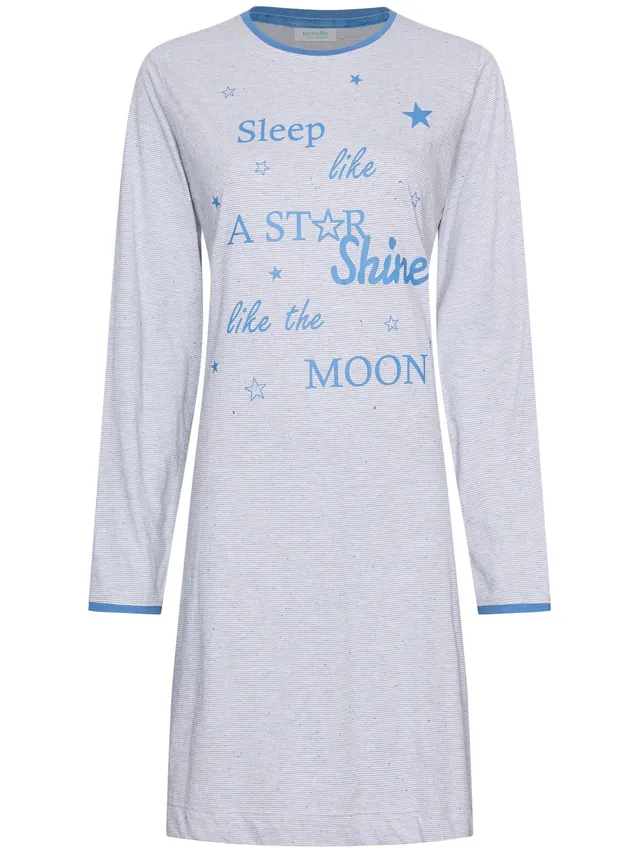 myrebelle-starry-nights-nachthemd-hellblau-sterne-baumwolle image 1