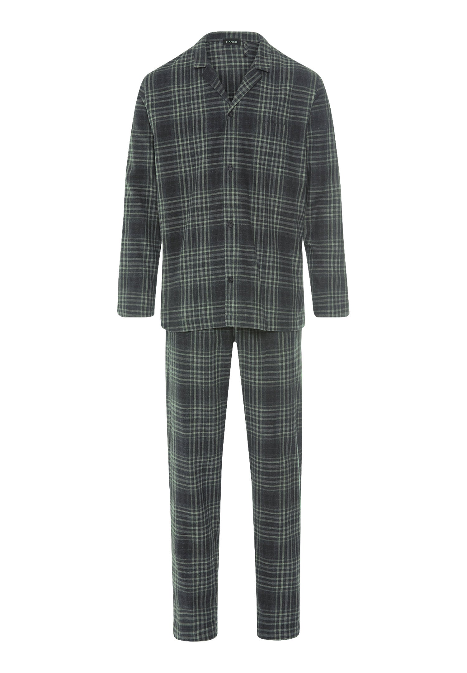 hanro-cozy-comfort-l-slv-pyjama-willow-squares-baumwoll-flanell image 1