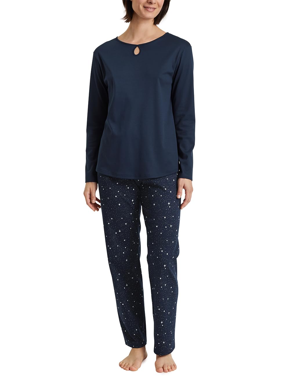 calida-sweet-dreams-pyjama-damen-lang-baumwolle-dahlia-pink image 1