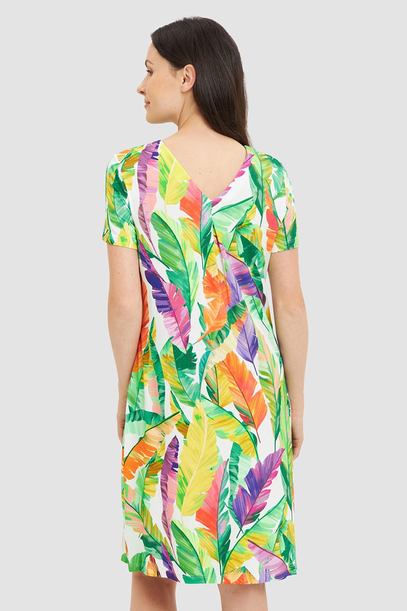 r-sch-be-happy-strandkleid-knielang-bl-tterdruck-kleid-gr-n-viskose image 3
