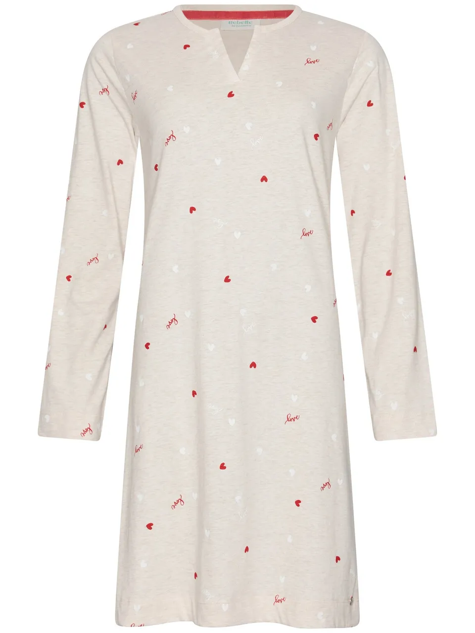 myrebelle-endless-love-nachthemd-beige-herzen-bio-baumwolle image 1