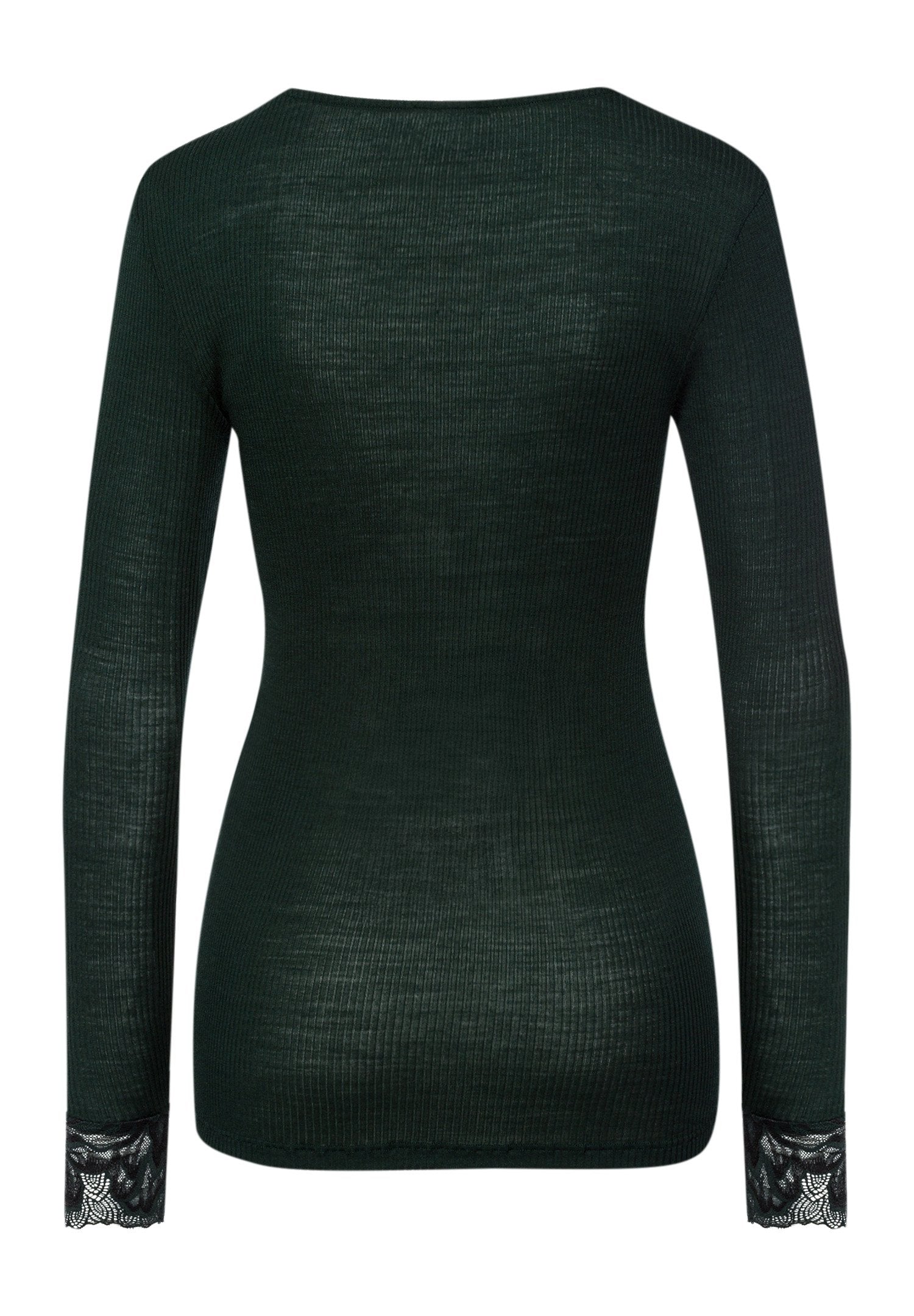 hanro-celeste-langarmshirt-damen-dark-malachite-wolle-seide image 3