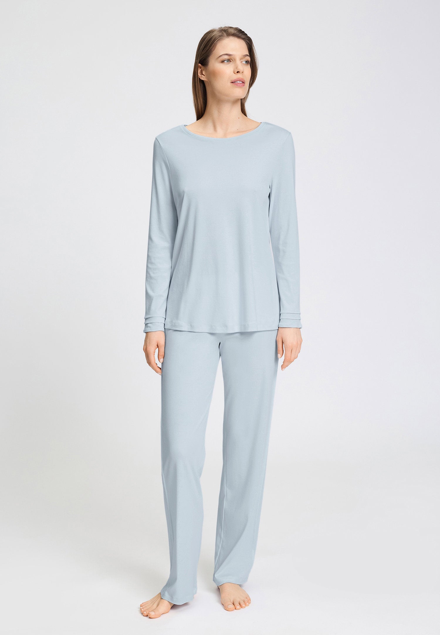 hanro-pilar-pyjama-damen-pastel-sky-baumwolle-interlock image 3