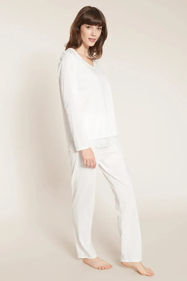 r-sch-be-happy-pyjama-lang-creme-mit-spitze image 1