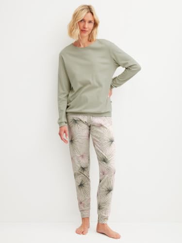 calida-leaf-dreams-pyjama-damen-tea-green-pima-baumwolle image 6
