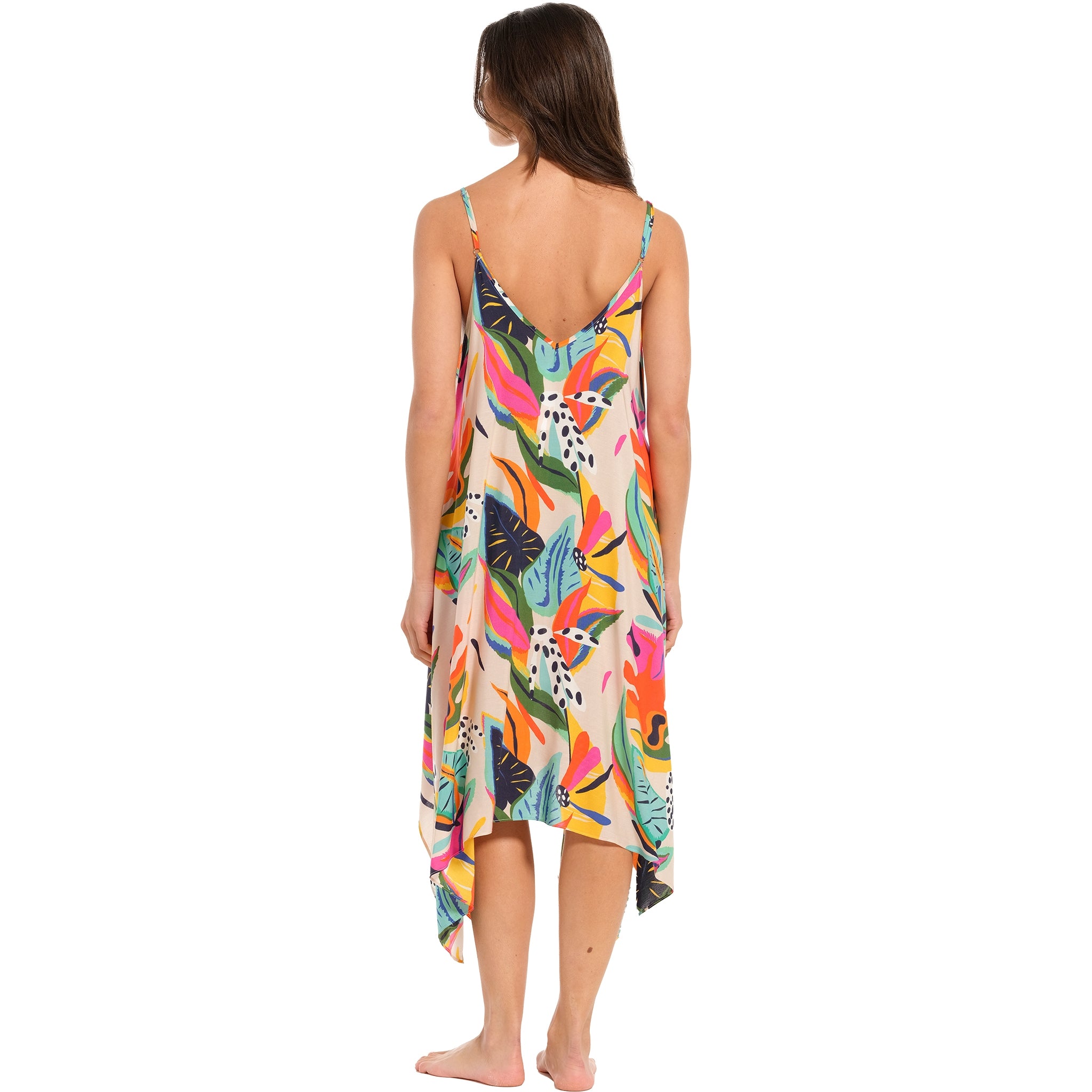 pastunette-beach-marbella-strandkleid-creme-bl-tter-viskose image 3
