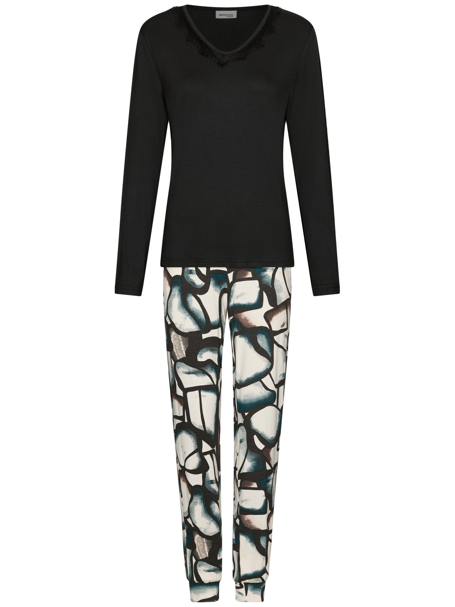 pastunette-premium-midnight-haze-pyjama-damen-schwarz-viskose image 1