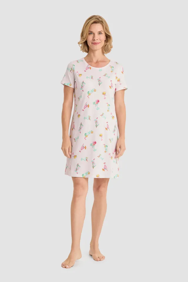 r-sch-be-happy-nachthemd-damen-rosa-cocktail-kurzarm image 1