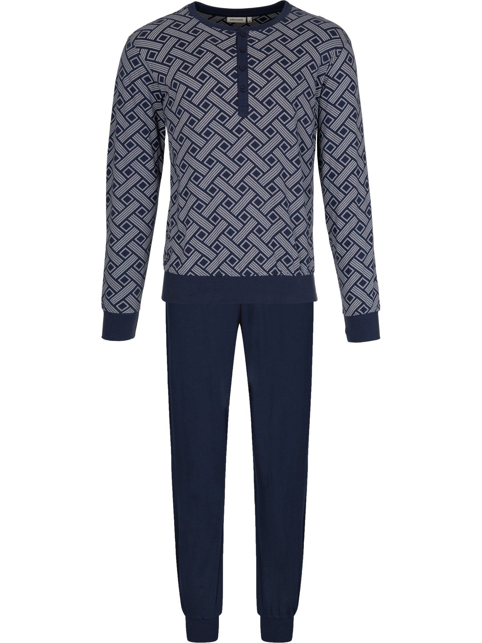 pastunette-blue-draft-pyjama-herren-langarm-blau image 1