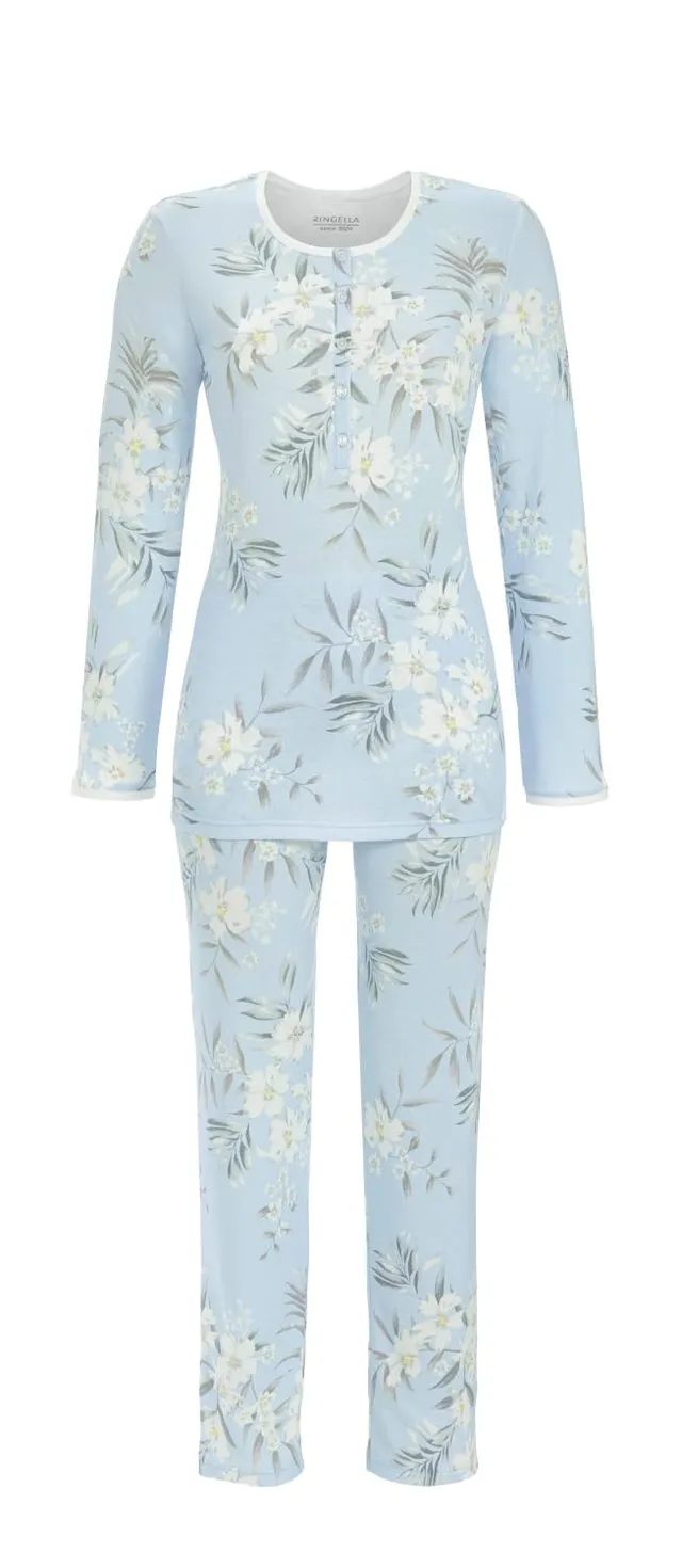 ringella-women-men-pyjama-knopfleiste-blumendessin-damen image 1