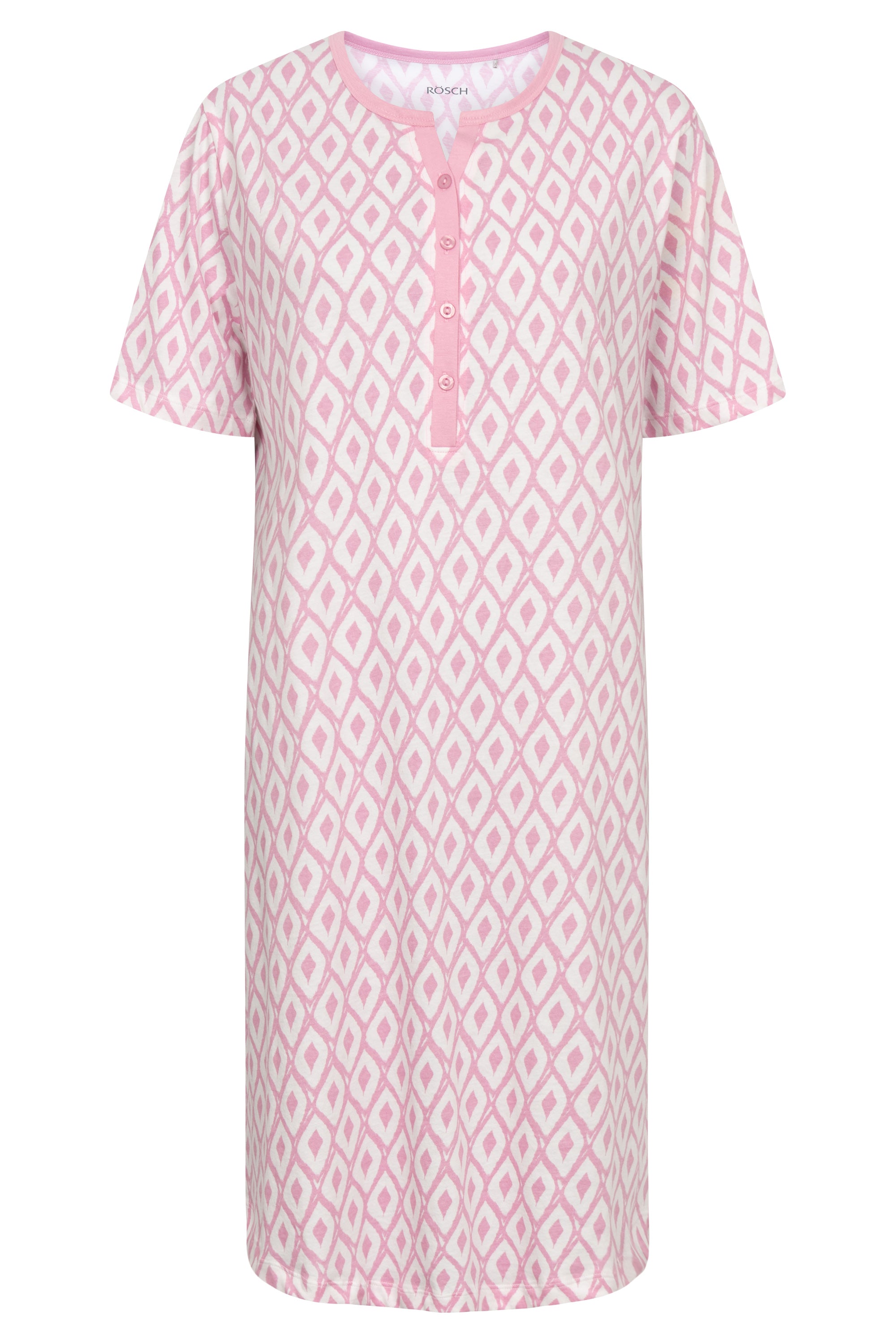 r-sch-be-happy-nachthemd-midi-karo-rosa-100-baumwolle image 2