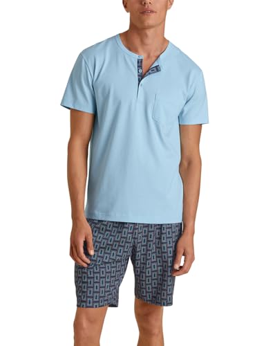 calida-relax-imprint-kurz-pyjama-herren-cascade-blue-baumwolle image 6