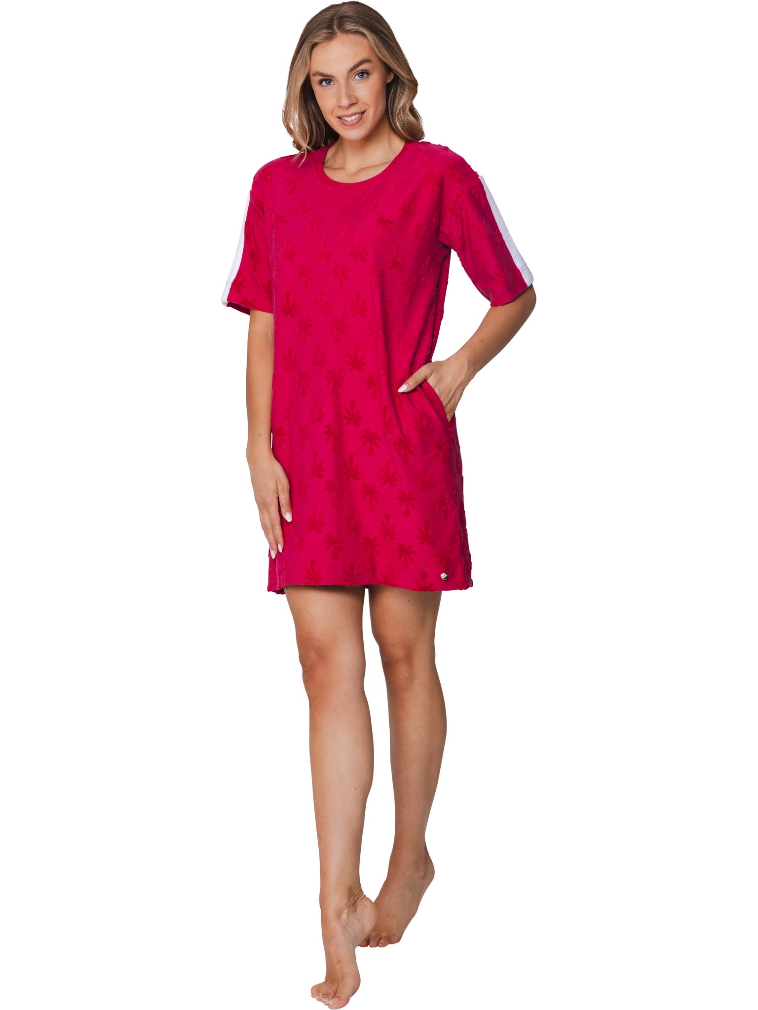 myrebelle-palm-springs-kleid-rosa-palmen-frottee image 2