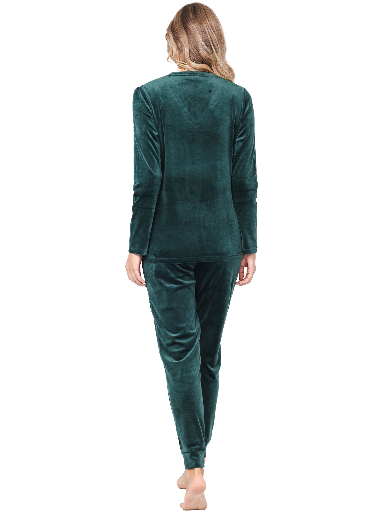pastunette-premium-emerald-pyjama-gr-n-velours-langarm image 4