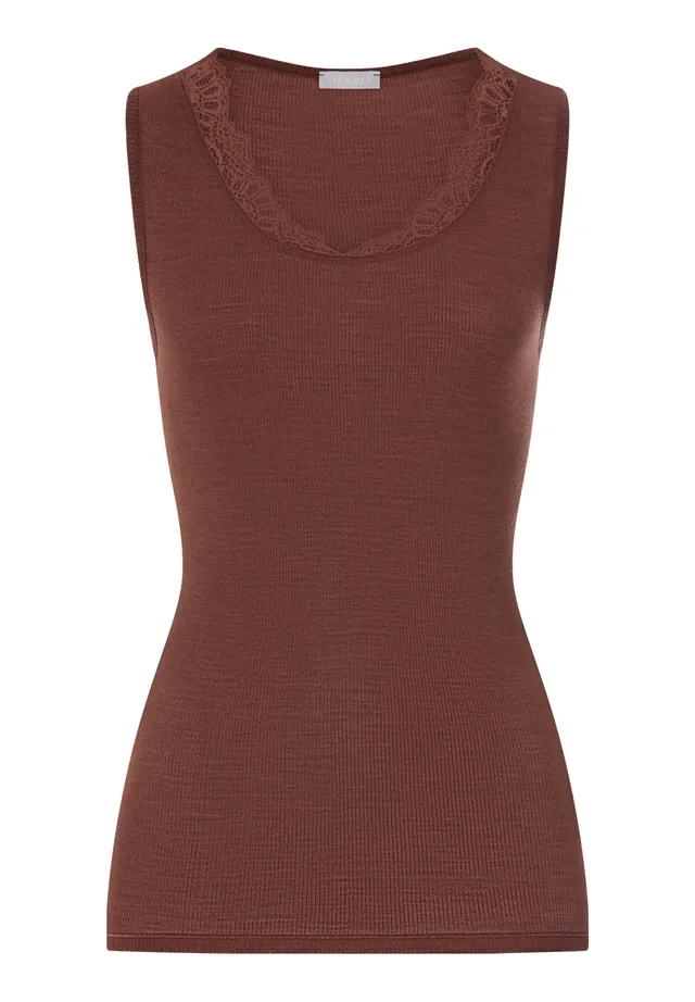 hanro-woolen-lace-tank-top-cinnamon-merino-seide image 1
