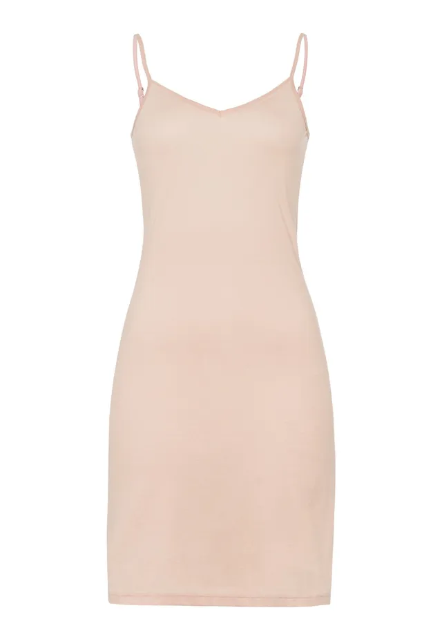 hanro-ultralight-bodydress-unterkleid-beige-baumwolle image 1