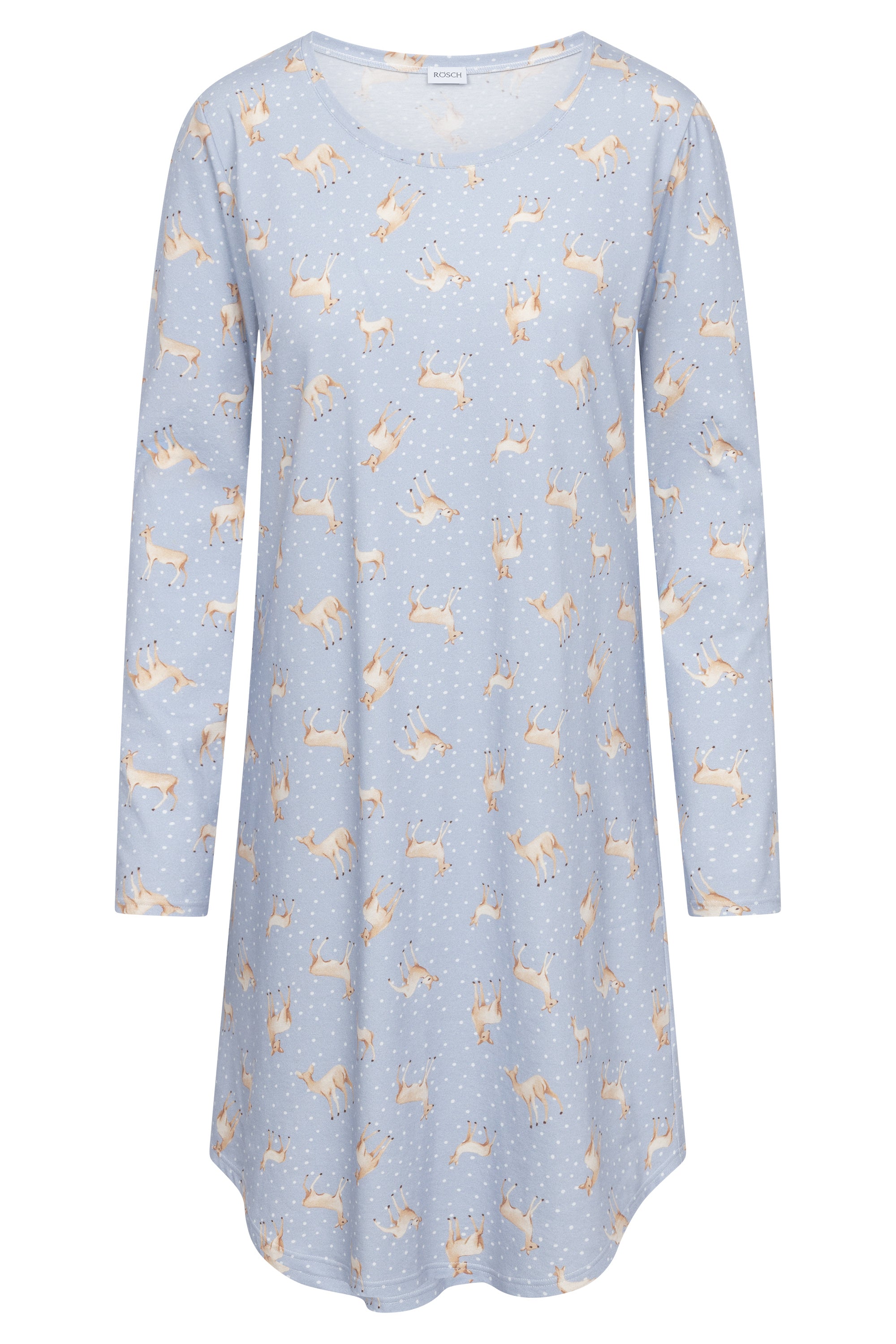 r-sch-be-happy-nachthemd-bambi-druck-blau-baumwolle-knielang image 2