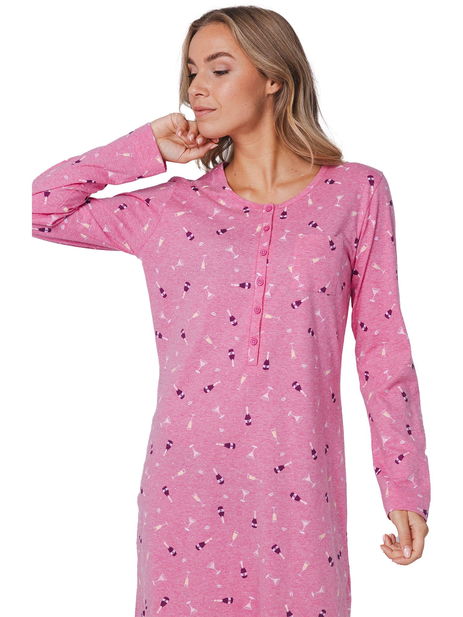 rebelle-cin-cin-nachthemd-rosa-champagner-baumwolle-langarm image 5