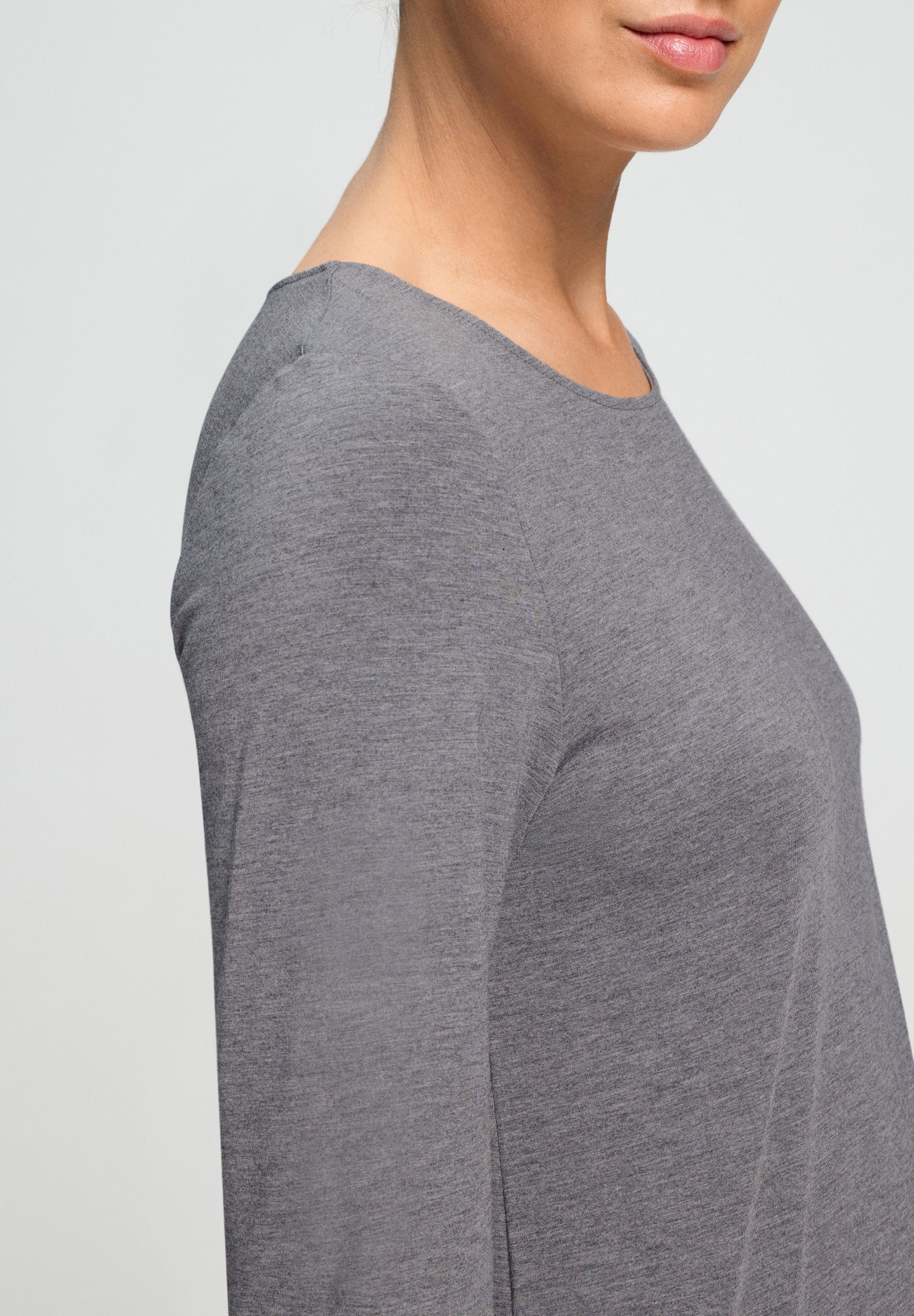hanro-natural-elegance-langarm-shirt-stone-melange image 6
