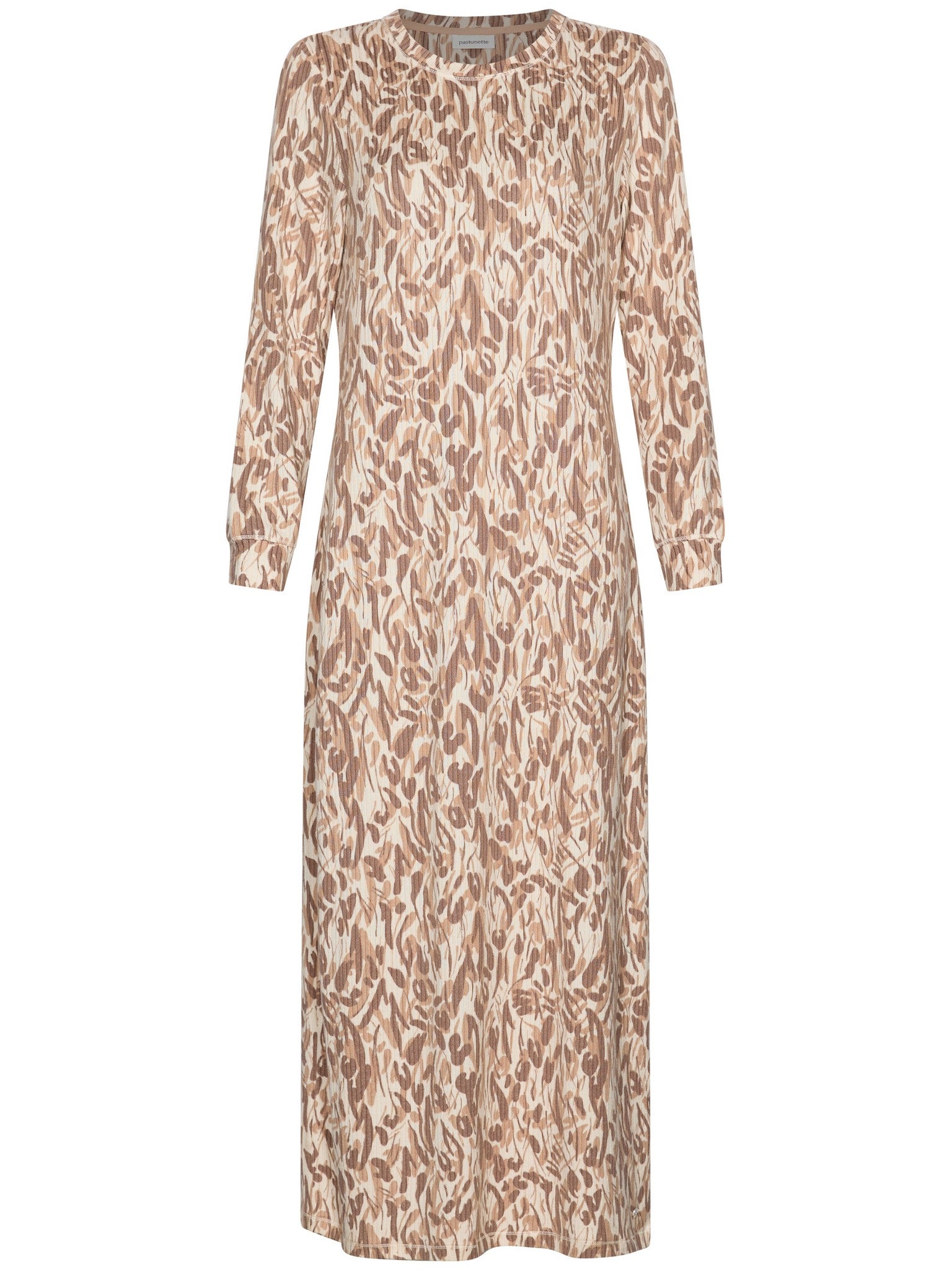 pastunette-mirage-nachthemd-beige-tierprint-langarm image 1