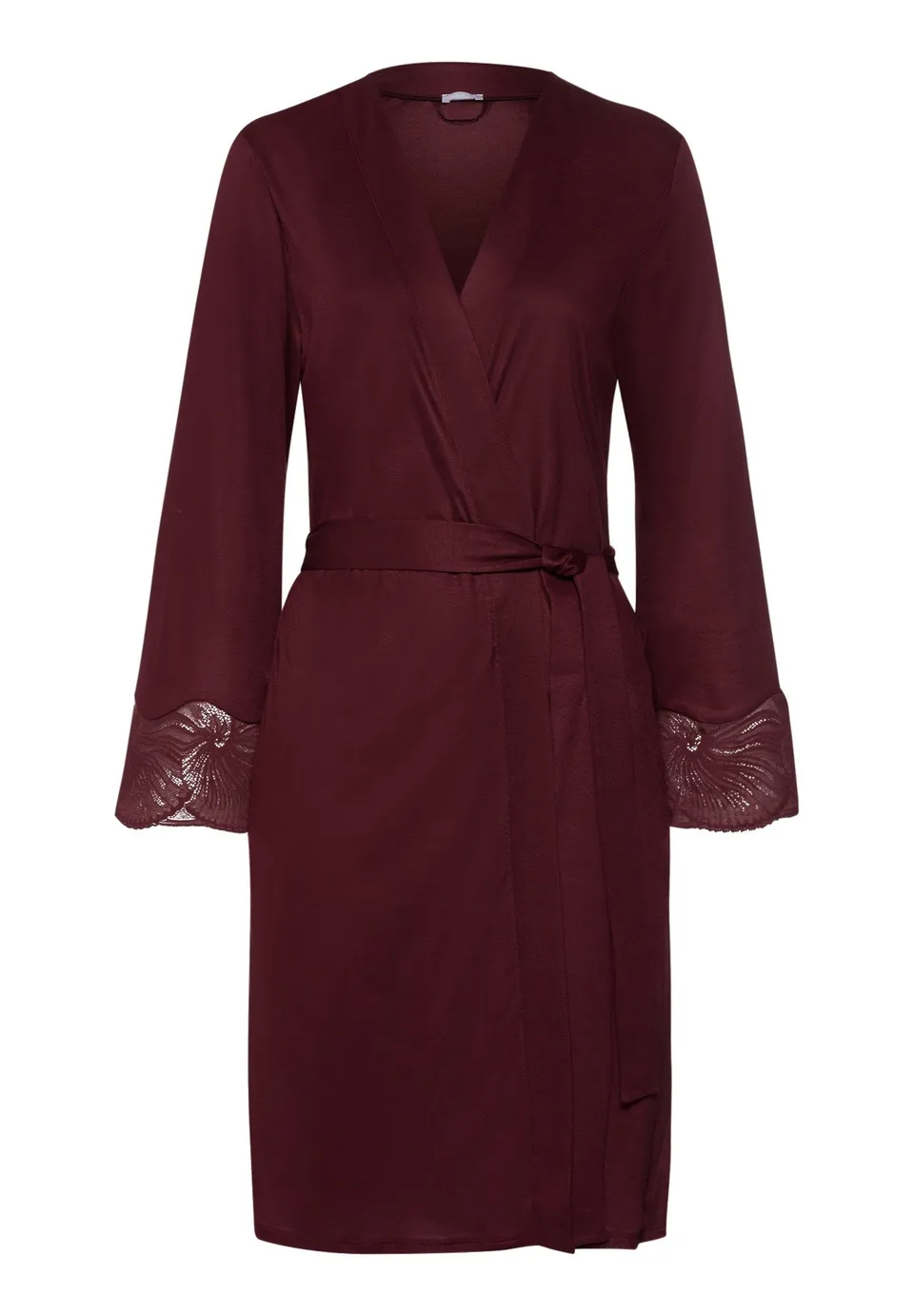 hanro-lilith-robe-100cm-vivid-brown-tencel-spitze image 1
