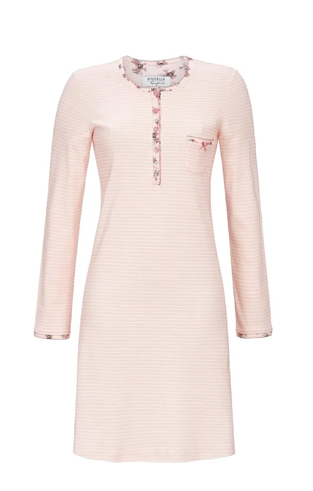 ringella-women-men-nachthemd-mit-knopfleiste-sleepshirt-baumwolle image 1